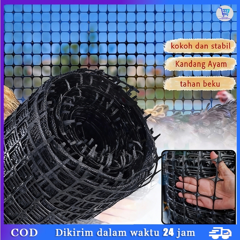 Tinggi: jaring plastik 1.0m - ukuran jaring 3,5cm - cocok untuk peternakan ayam dan bebek, pagar tam