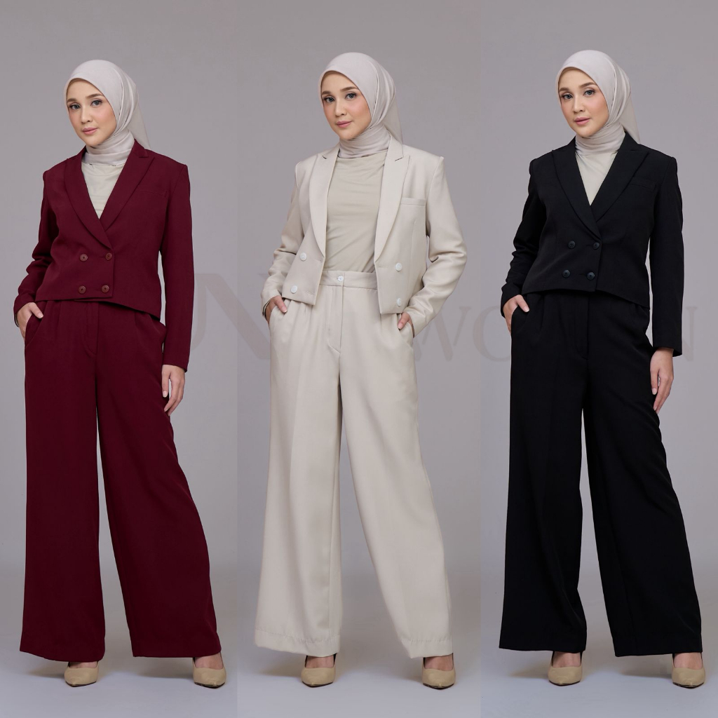 LEIA BLAZER - Blazer One Set - Setelan Blazer Celana Kulot Wanita Formal Casual - Women Suit Culotte