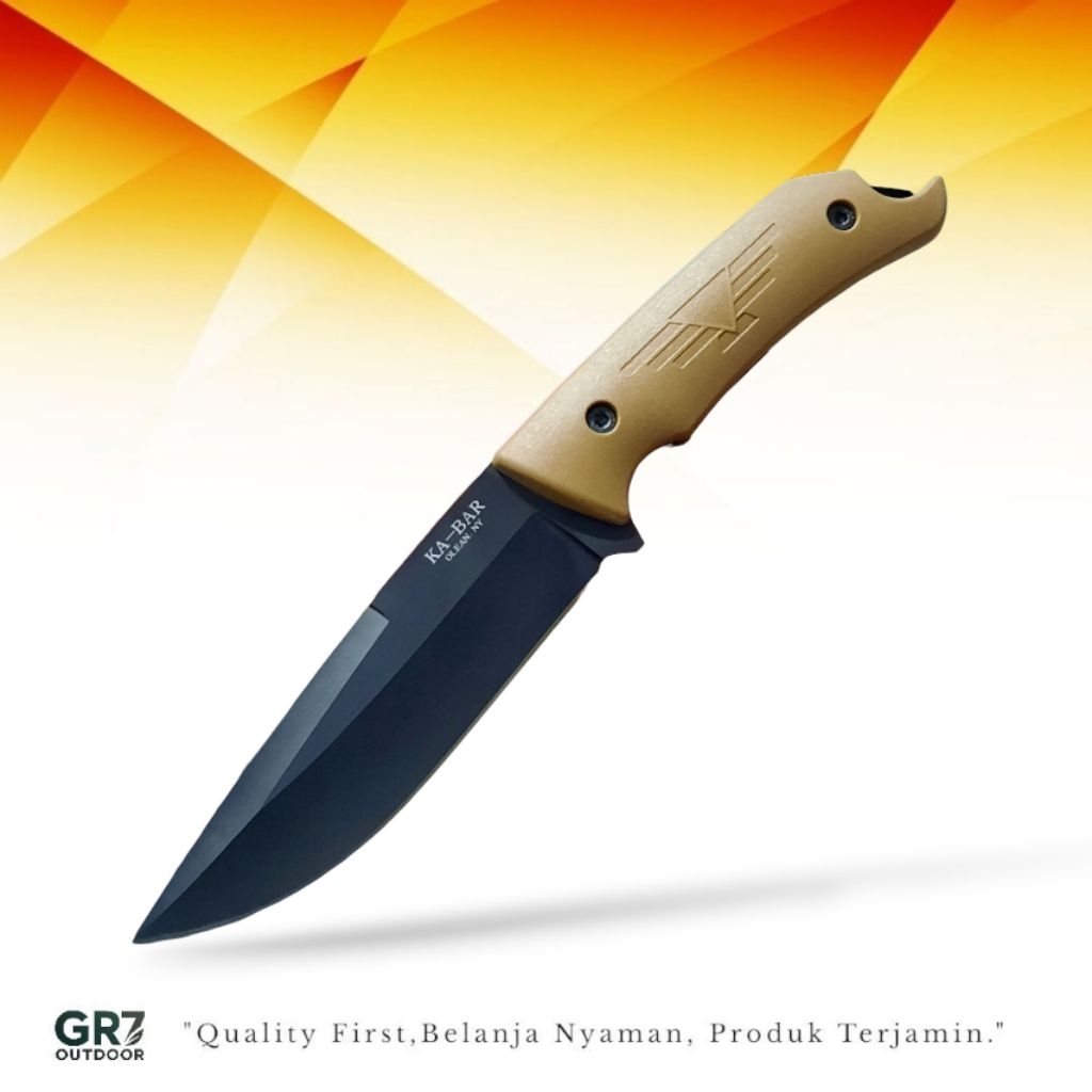 Pisau Survival Outdoor KA-BAR Gagang Stylish Include Sarung