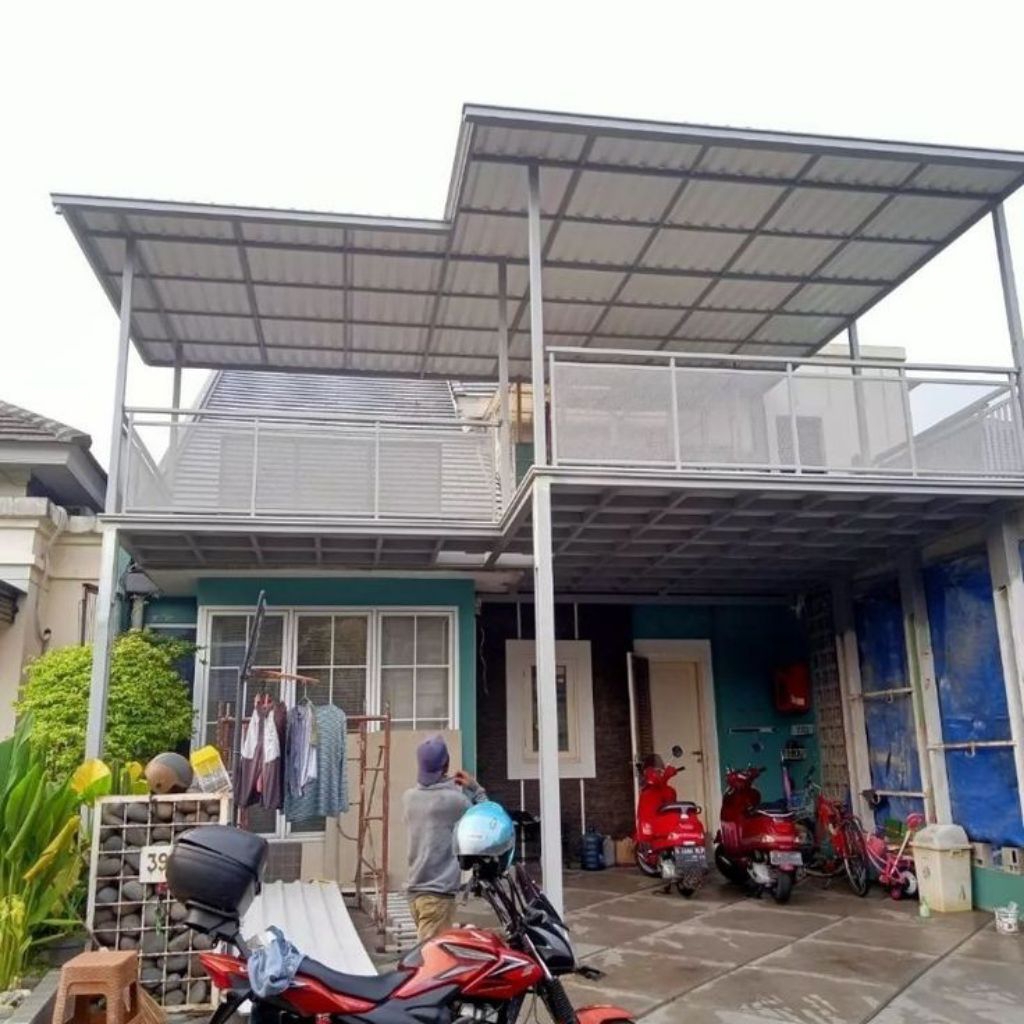 kanopi balkon mezanine dak besi hollo galvanis