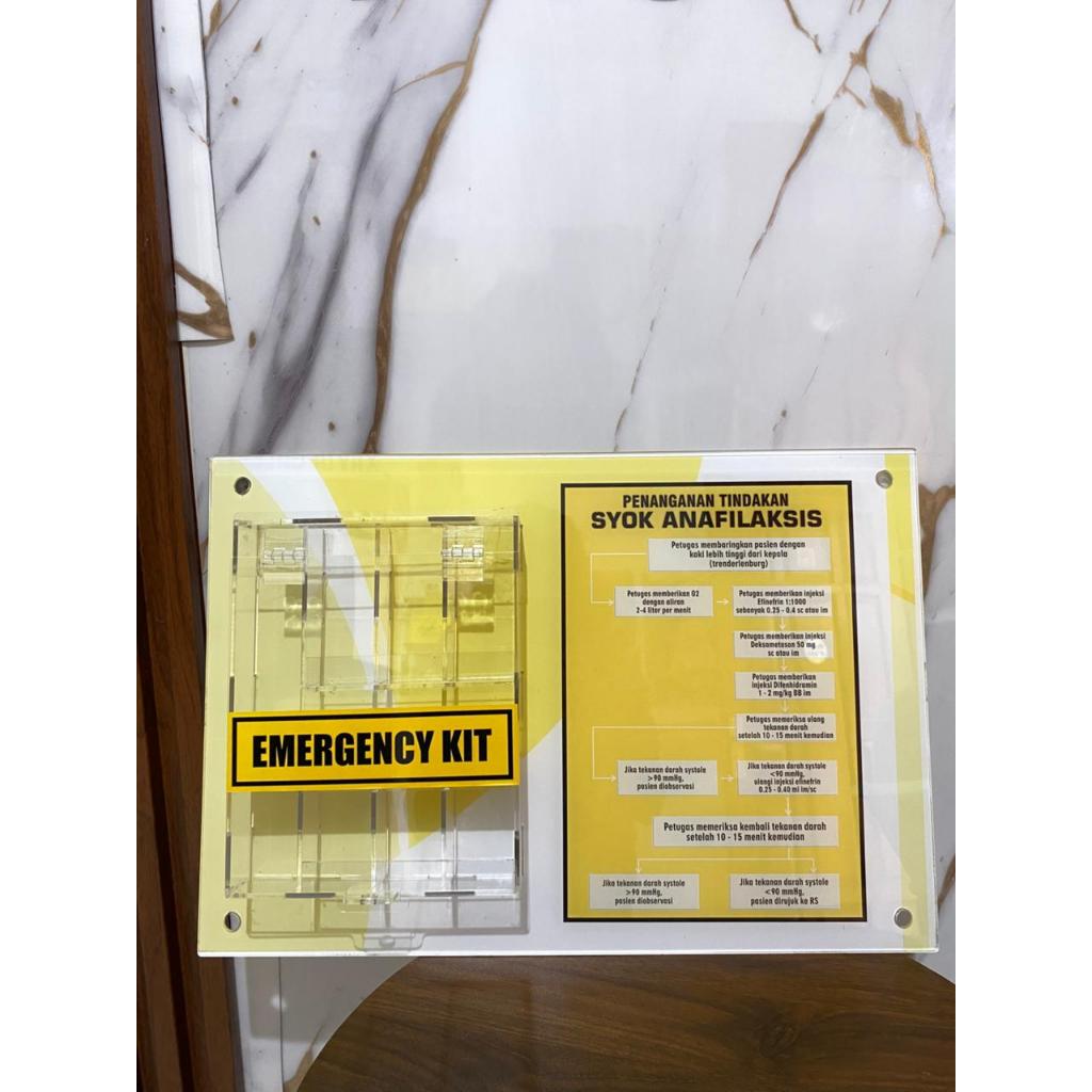 Emergency, Emergency Kit, Kotak Emergency Kit, Kotak Akrilik Anafilaktik Kit, Tempat Penyimpanan Oba