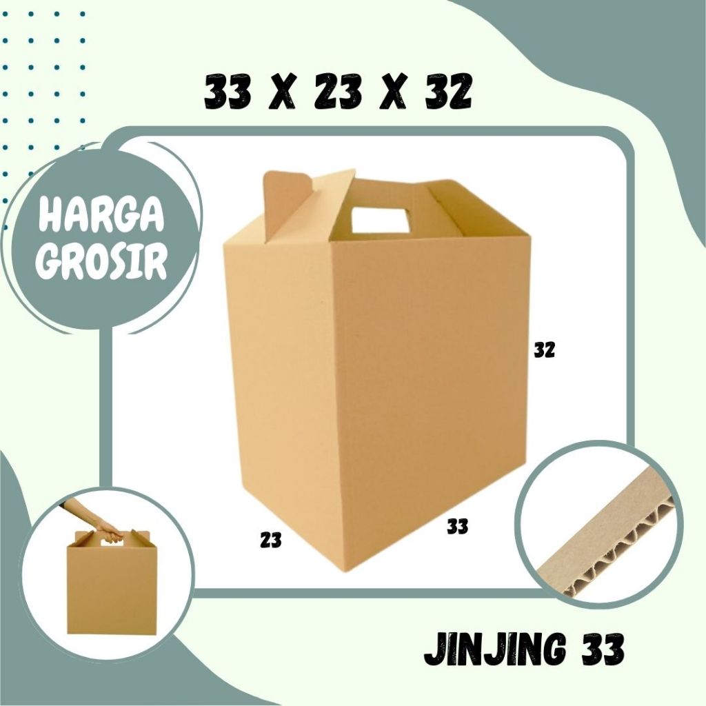 Kardus Jinjing 33x23x32 Gable Box Parcel lebaran Hari Raya Idul Fitri Hampers Sembako Kue Kaleng