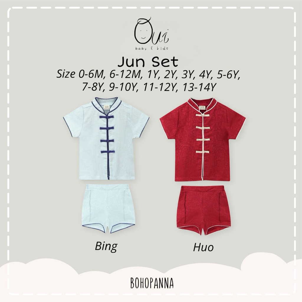 Bohopanna Jun set / set baju imlek cheongsam anak laki-laki 0-10 tahun