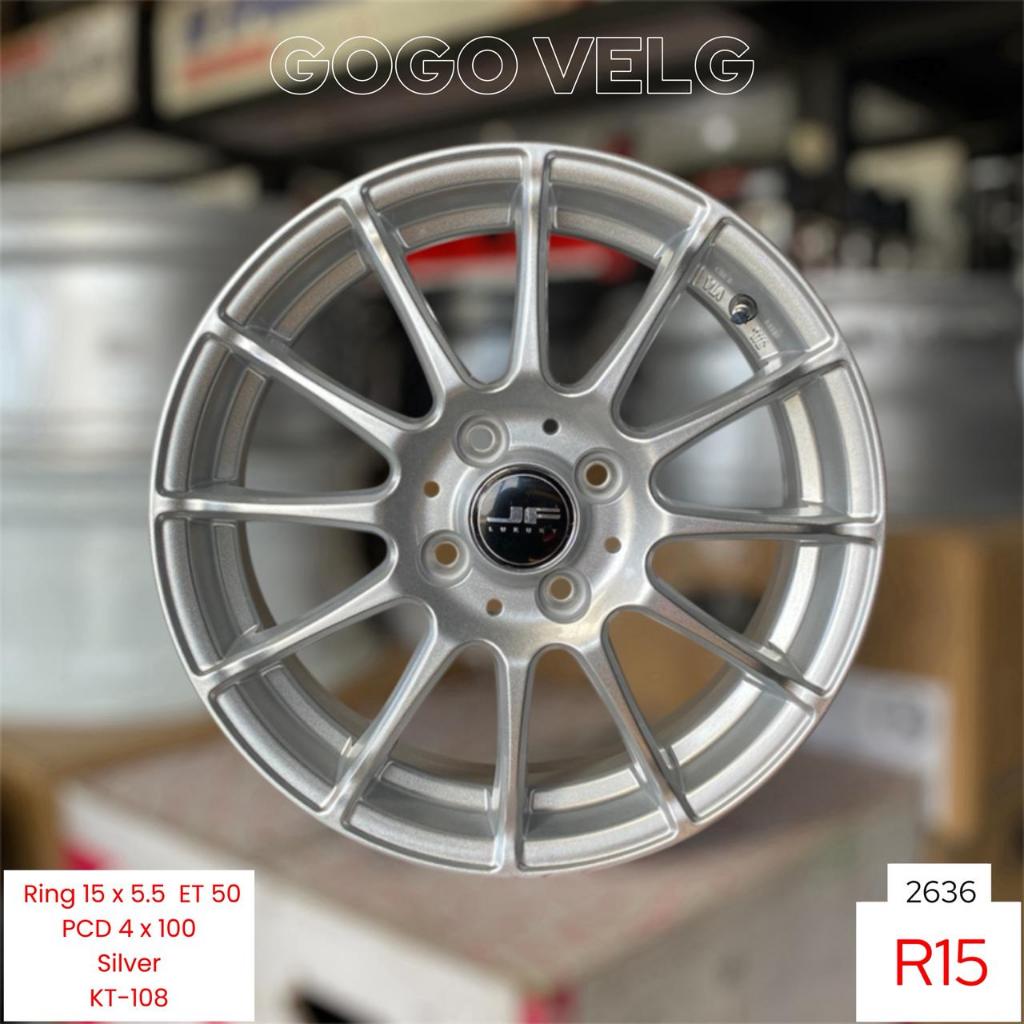 Velg Mobil R15 JF Luxury PCD 4X100 lebar 5,5 ET 50 Agya Ayla Calya Jazz Sigra Brio Splash Ring 15