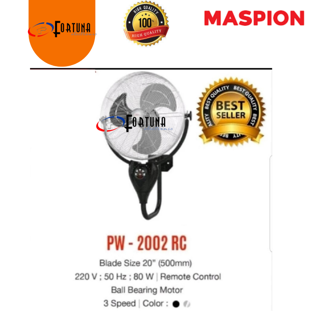 Kipas Angin Maspion PW-2002 RC / PW 2002 Rc KIpas Angin Dinding / Wall Fan Maspion - Garansi resmi