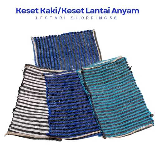 Keset Kaki/Keset Lantai Keset Rajut Anyam Tenun Tebal Kuat Tahan Lama Menyerap Air Ukuran 40x60cm