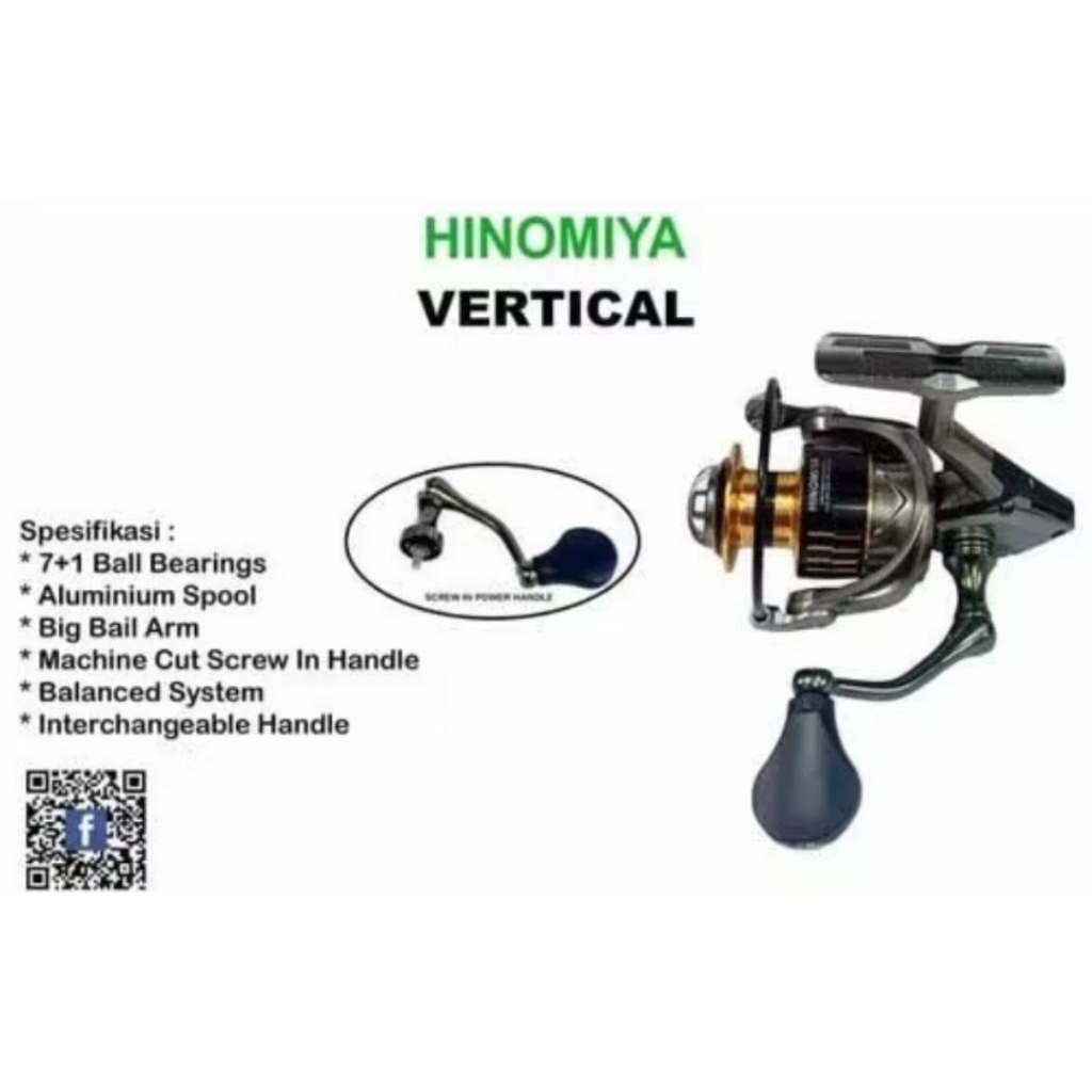 Reel Hinomiya Vertical 1000 Power Handel Reel Pancing