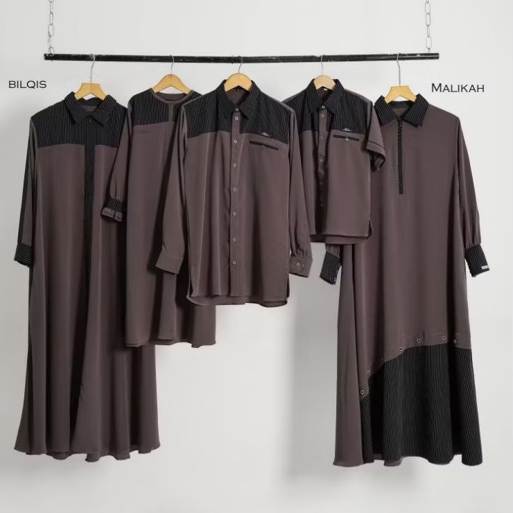 couple syar'i abaya dan kemko warna Wood by ghumaisha collection