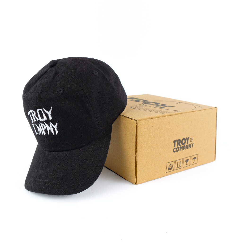 [Free Box] Troy Company Baseball Polo Cap Black Primitive - Topi Polo Baseball Hitam BC 3460
