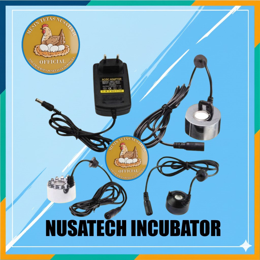 Mesin Kabut Mist Maker 20MM Stenlis Dan Adaptor 24V 1A Mist Maker Hitam Mist Maker LED