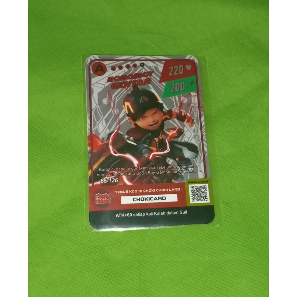 Kartu boboiboy gentar monsta galaxy card choki choki