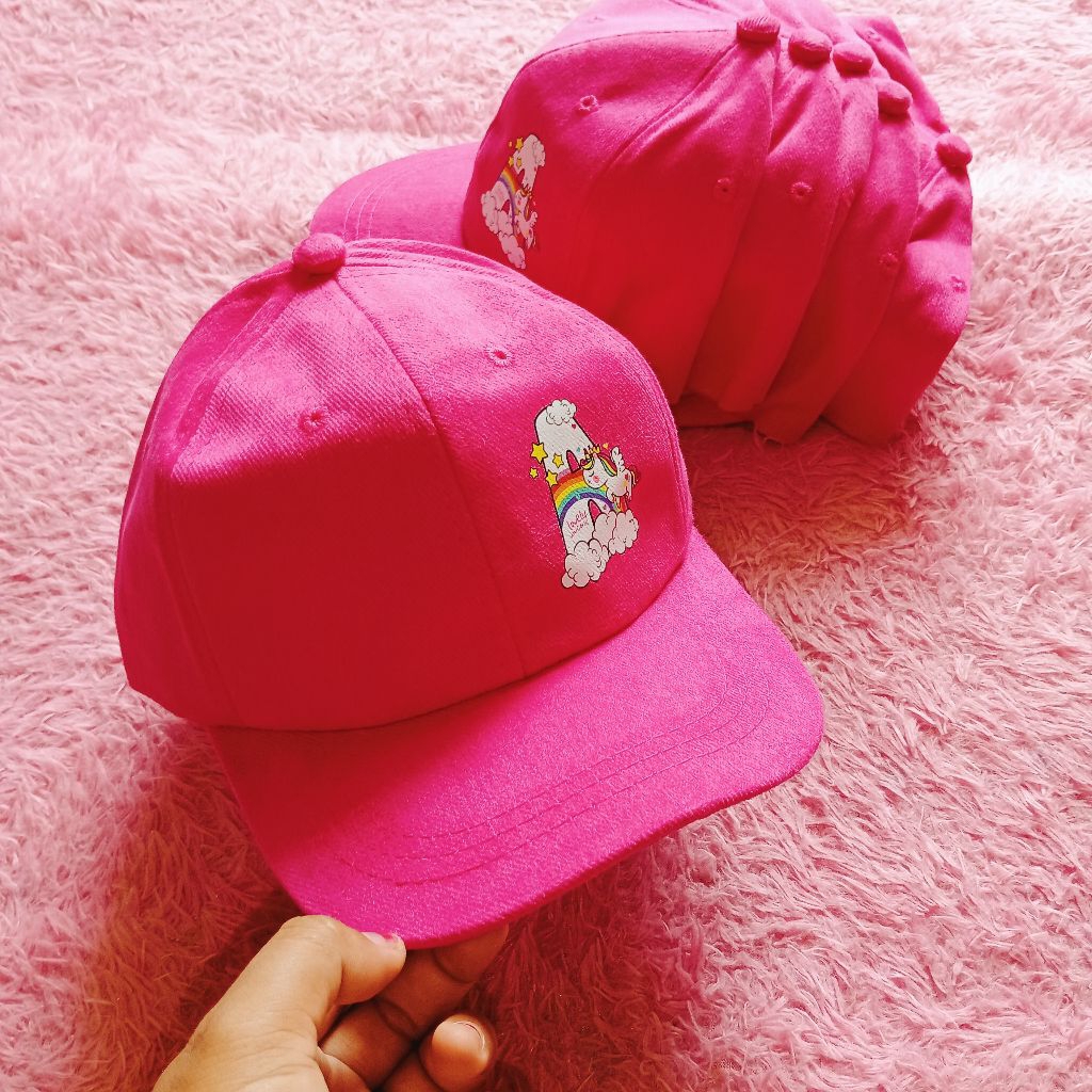 Topi Baseball Anak Premium 1-10tahun Pink Fanta A