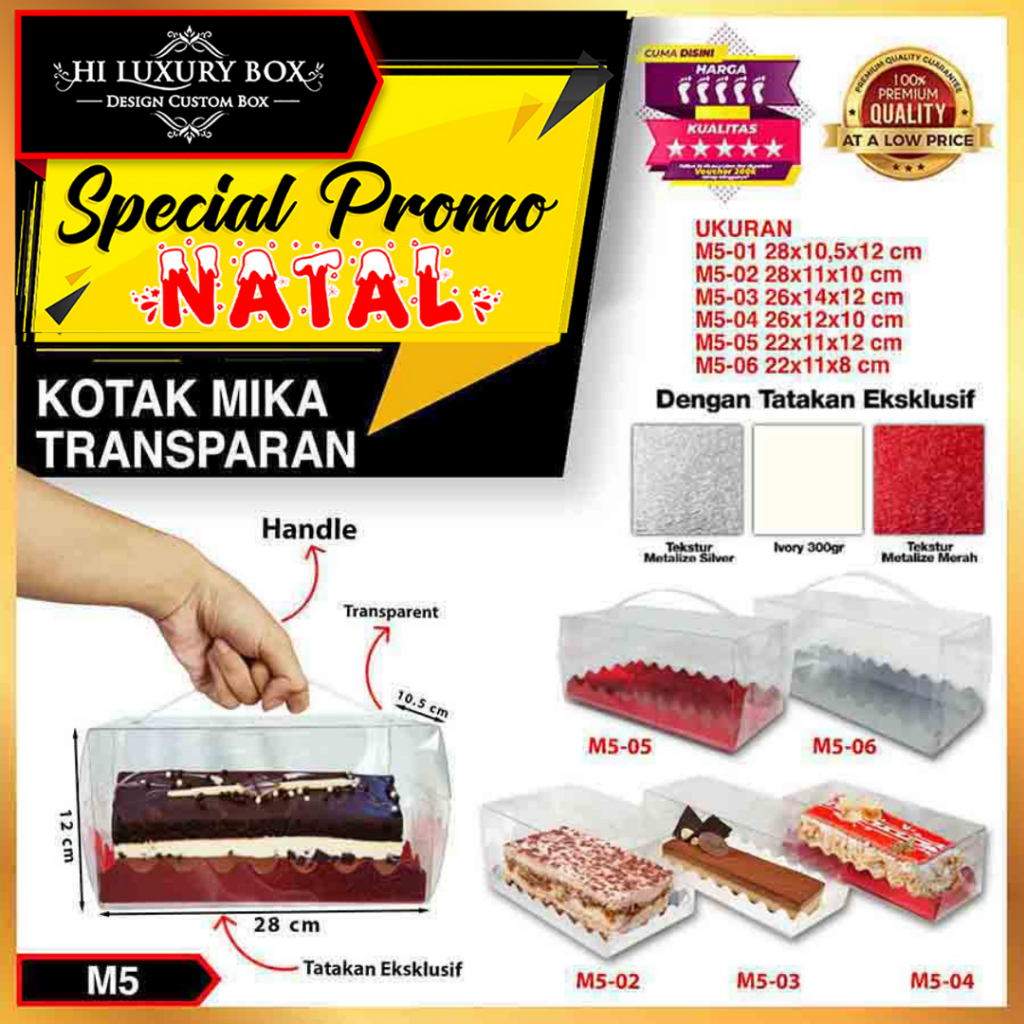 Kotak Mika Plastik Souvenir Box Kue Transparant Packaging - M5