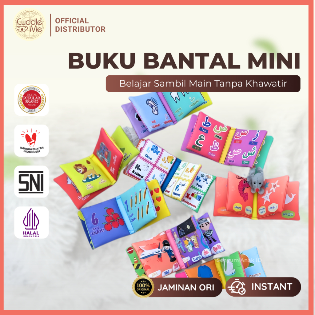 Softbook Buku Bantal Buku Kain Mainan Edukasi Anak Bayi Soft book mini balita  islami full color