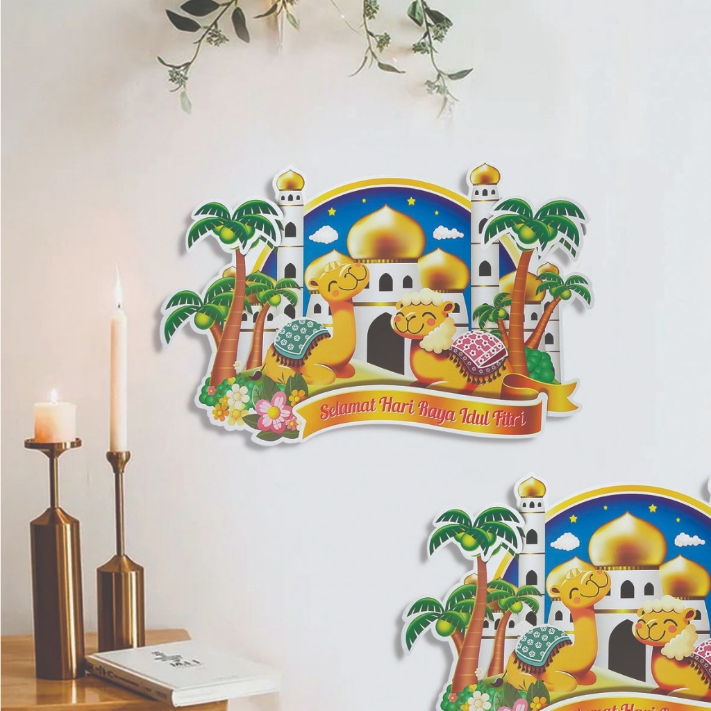 DR 107| Dekorasi Lebaran Idul Fitri| Uk 41 x 26 Cm (Grosir 1 Bal 12 Pcs)