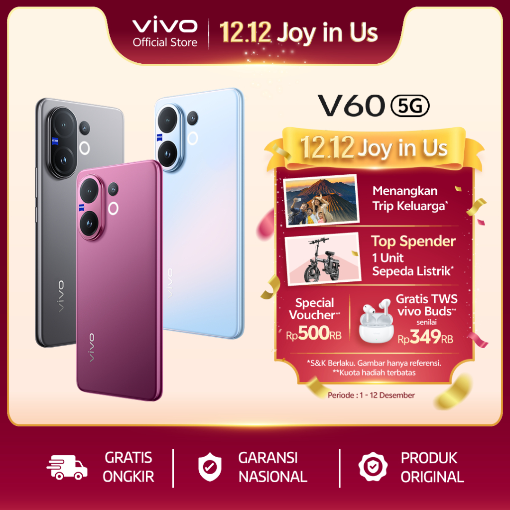 [NEW LAUNCH] vivo V60 5G 10x Zoom Telephoto, ZEISS Multifocal Potrait, Snapdragon 7 Gen 4, IP68+IP69