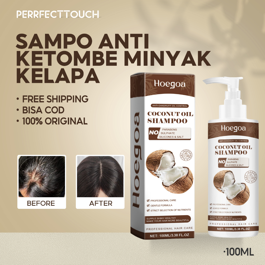 Hoegoa Sampo Anti Ketombe Minyak Kelapa 100ml Mengendalikan Minyak Kulit Kepala Berminyak Gatal Meng
