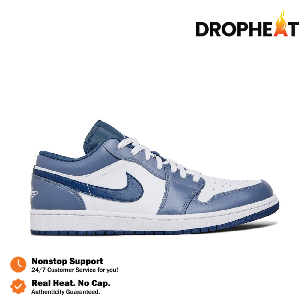 Sepatu Nike Air Jordan 1 Low Ashen Slate Steel Blue Navy Authentic