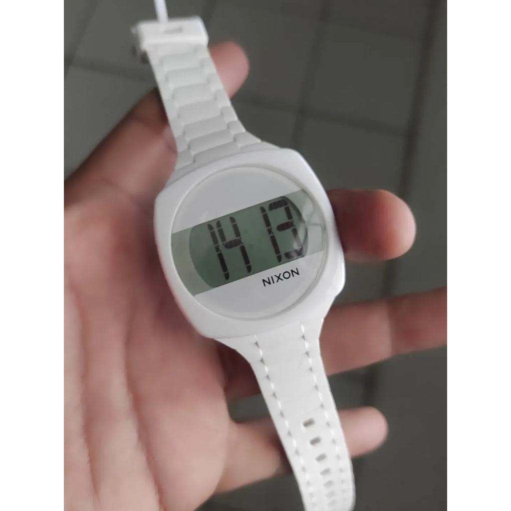 jam tangan nixon white silicone unisex watch
