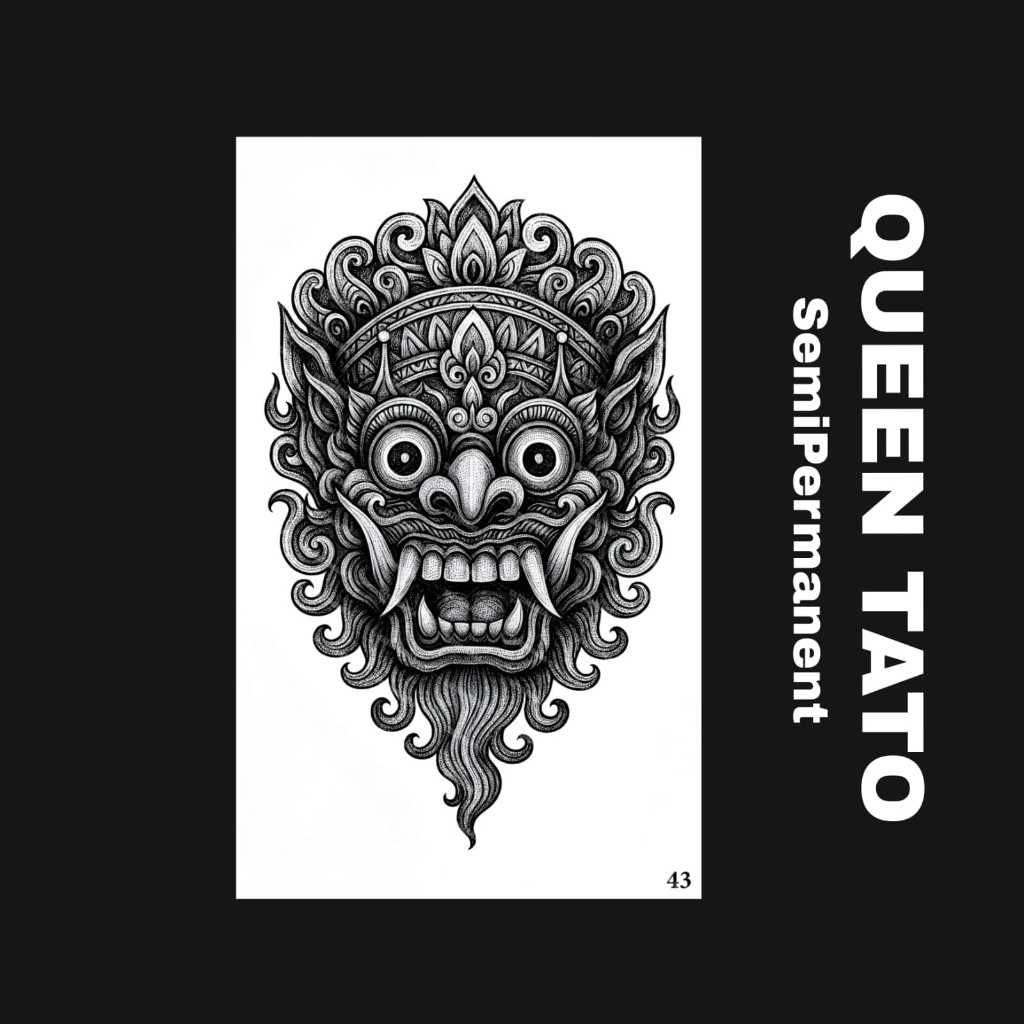 QueenTato - Stiker tato temporer semi permanen Motif Gambar 43