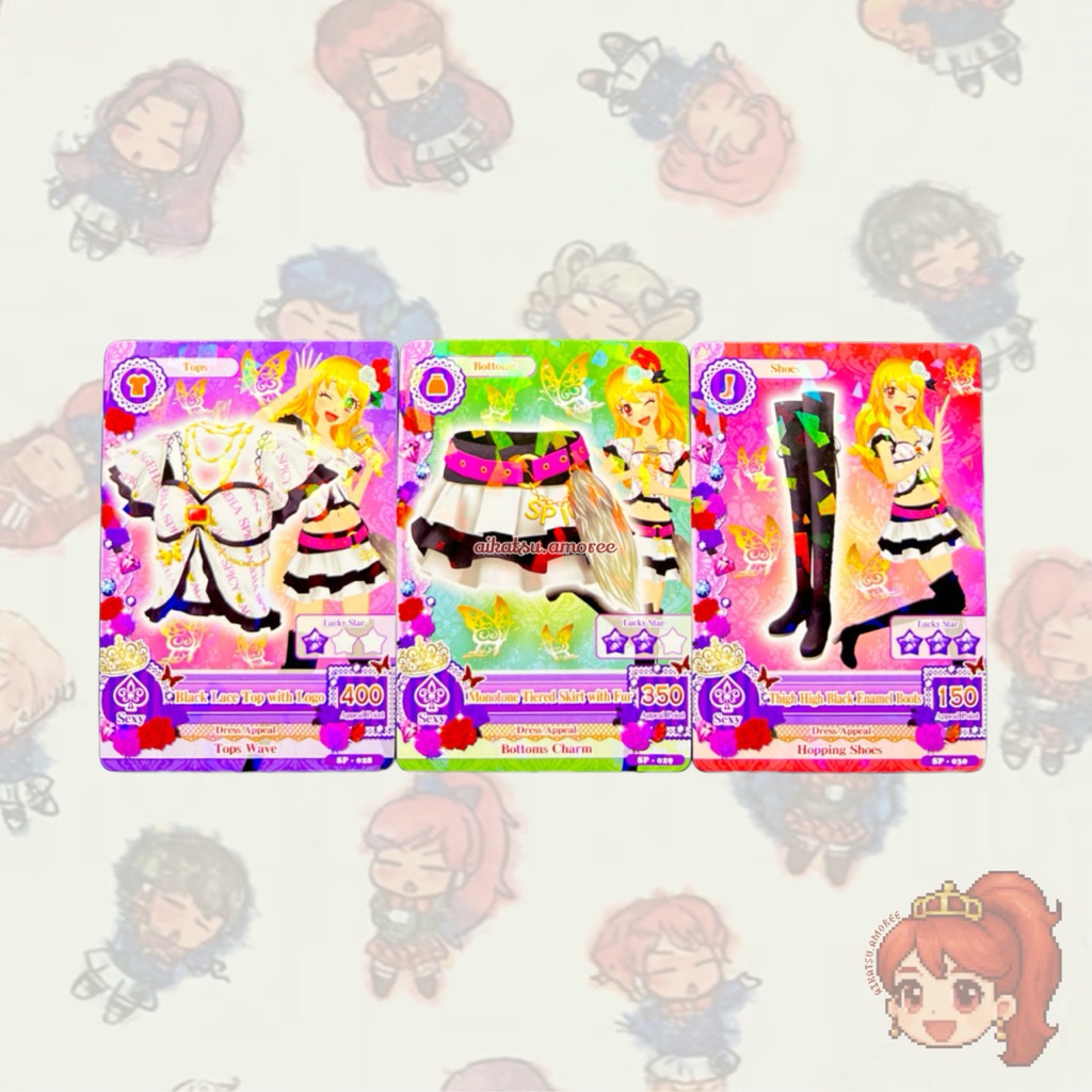 Aikatsu Promotion Spicy Ageha Black Lace set Card Ichigo Hoshimiya