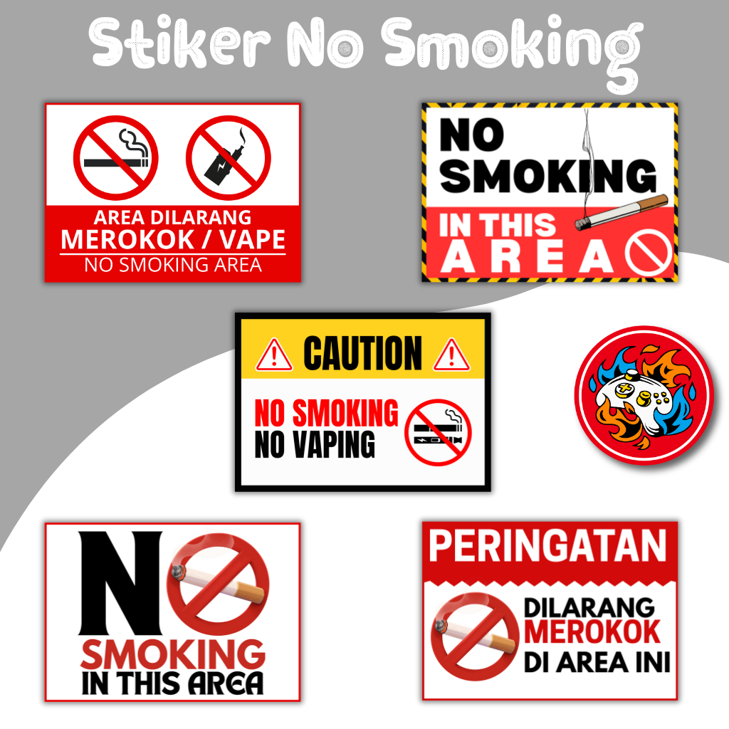 Sticker Dilarang Merokok / Stiker Dilarang Merokok / Sticker No Smoking