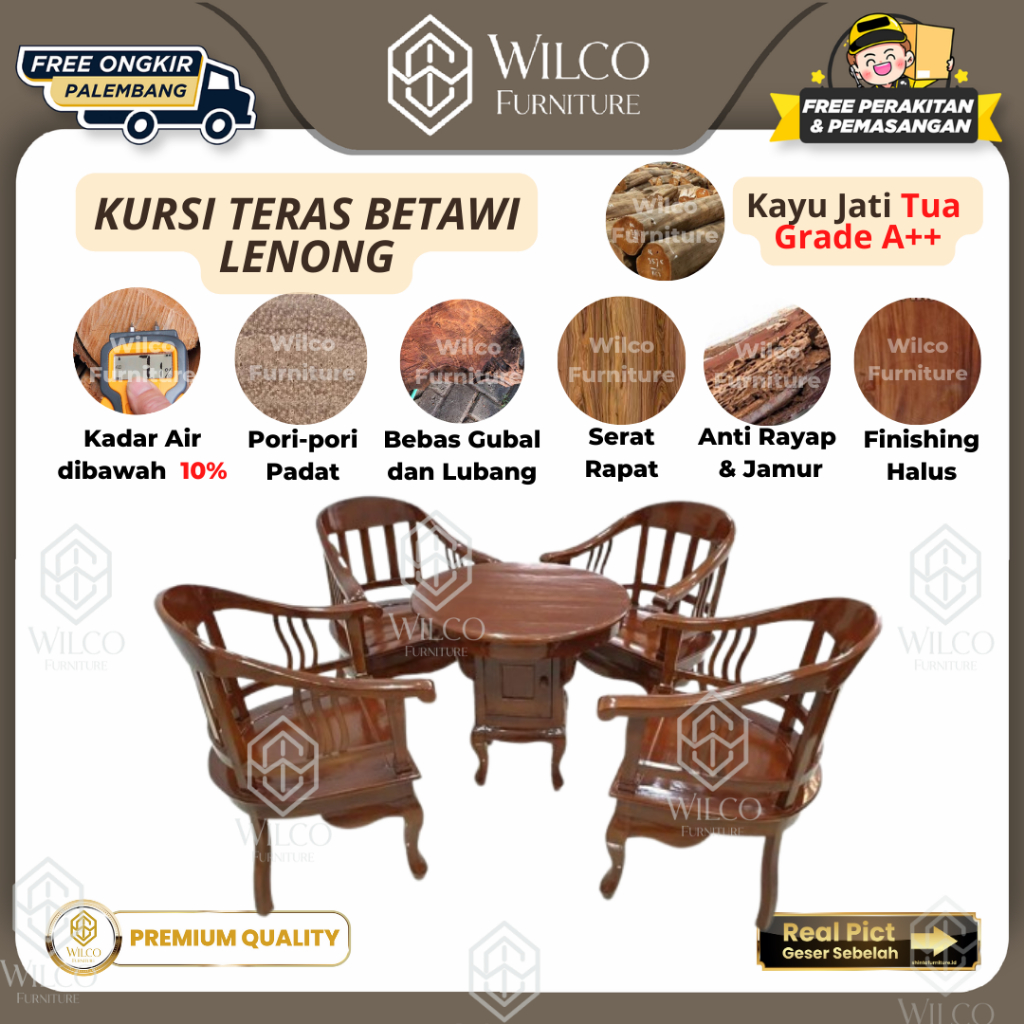 Kursi Teras Betawi Jati Minimalis | Kursi Teras Jati Betawi Lenong