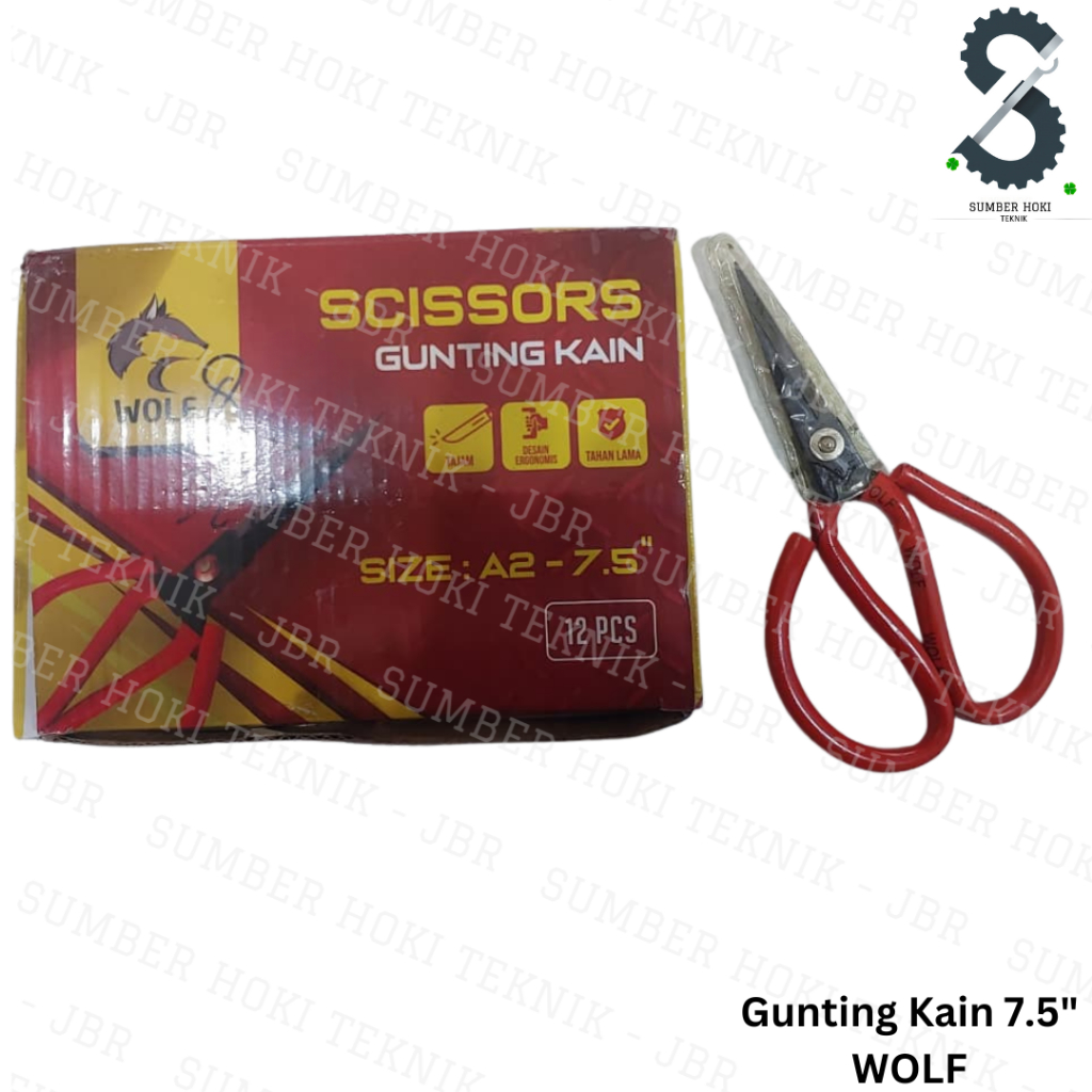 Gunting Kain Besar / Gunting Kodok / Gunting Kain 7.5 inch / Gunting Besar, Tajam WOLF / Gunting Jah