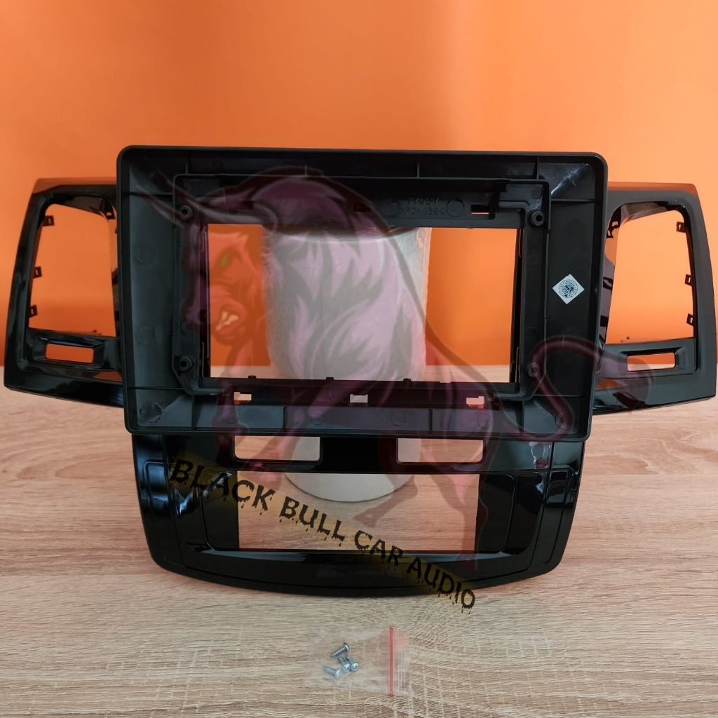 Frame head unit android 10 inch mobil toyota fortuner V 2007-2015 bahan plastik abs tebal free baut