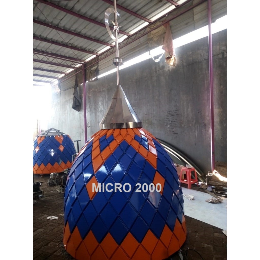 Kubah Masjid Enamel 2 Meter – Sample Panel - Rangka Galvanis Kokoh, Panel Tanpa Drilling, Anti Karat