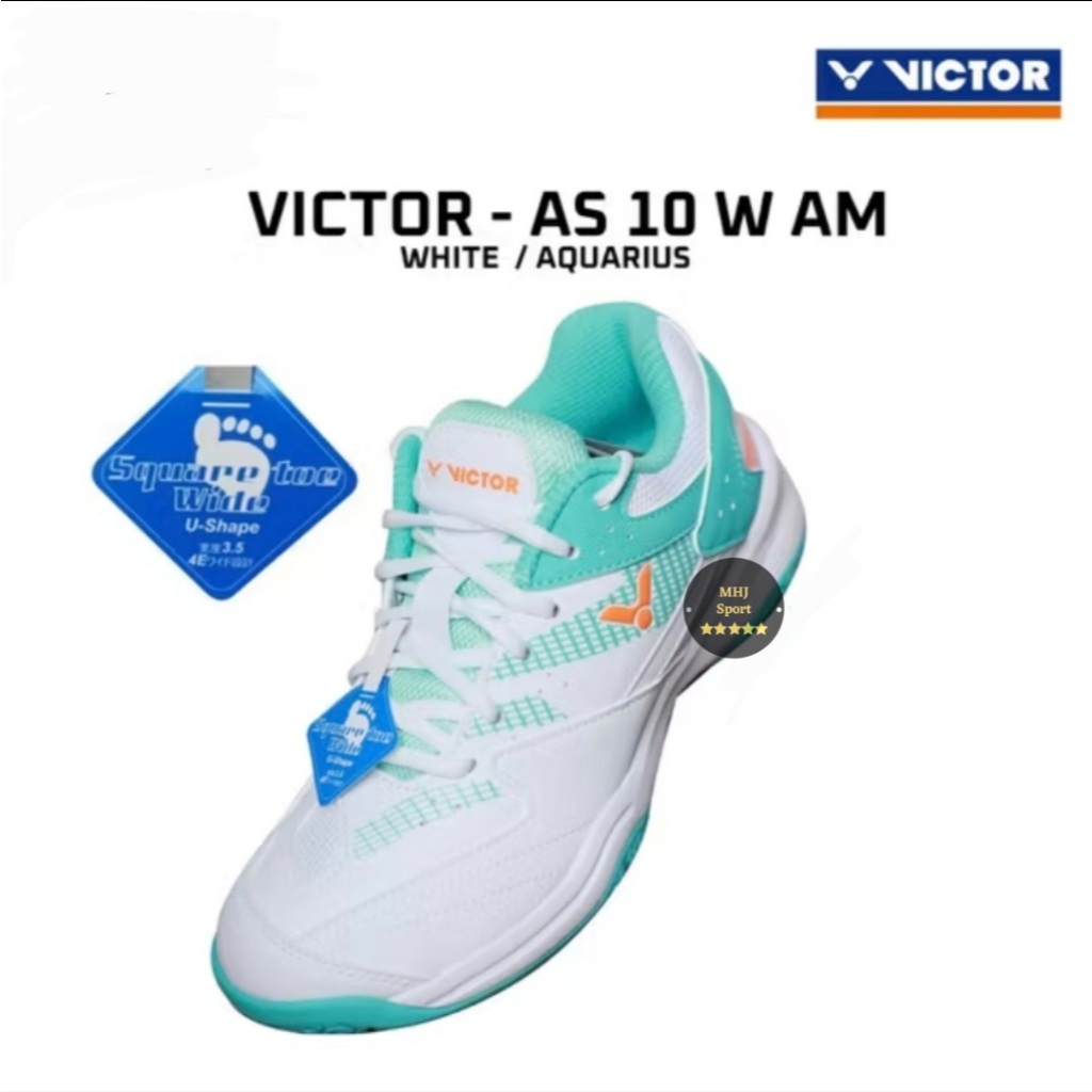 Sepatu Badminton ANAK DAN DEWASA VICTOR AS 10 W AM White Aquarius