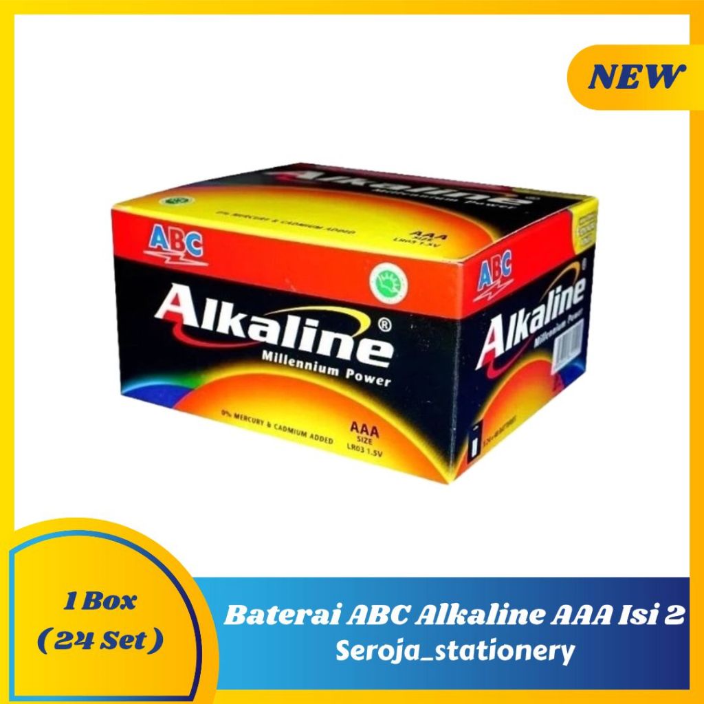 BATERAI ALKALINE AAA ISI 2 | BATERAI ABC ALKALINE A3 1 BOX ISI 24 PAD ( 2x24 )
