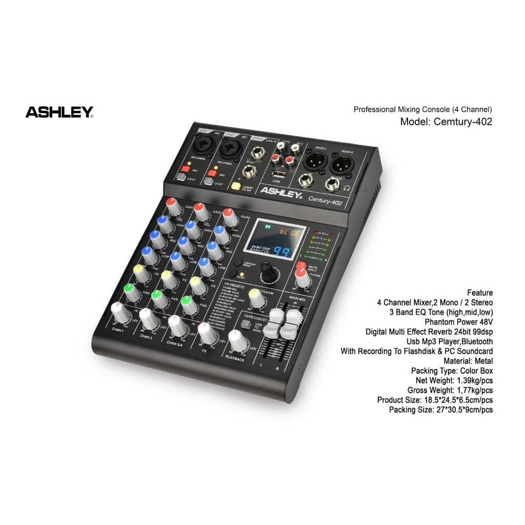 ENTURY-402 MIXER 4 CHANNEL ASHLEY ORIGINAL / MIXER 4 CHANNEL / CENTURY402 ASHLEY / CENTURY 402