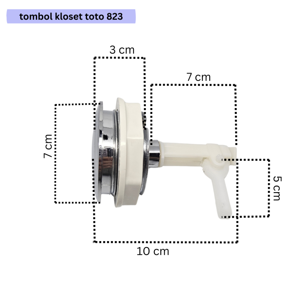 (1 pcs) Tombol Kloset TOTO Tipe CW823J-B5805-G-STIV1 – Tombol Flush Pengganti Asli TOTO Anti Bocor d