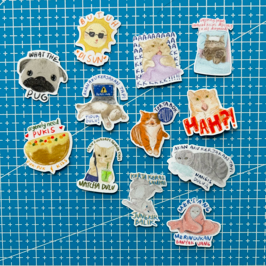 DonutDoubt Mini Sticker - Glitter Sticker - Cute Sticker - Stiker Dekorasi