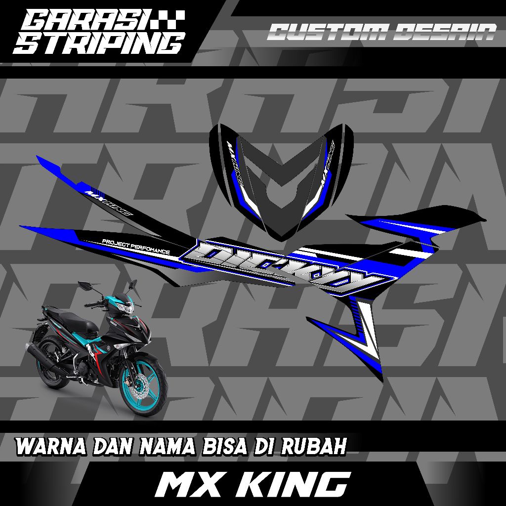 STRIPING CUSTOM VARIASI TRANSPARAN MX KING STICKER VARIASI MOTIF TERBARU KEREN BIRU UNGU OREN