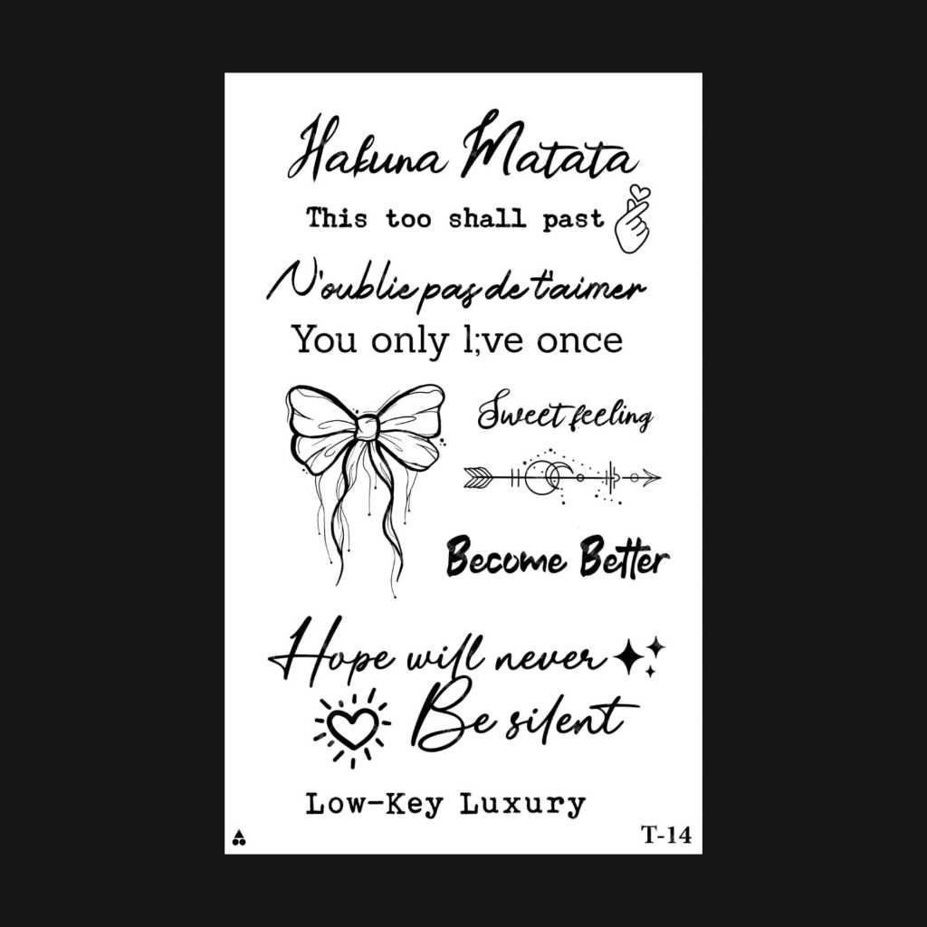 TM-Sticker tattoo temporary semi permanen Tulisan 14