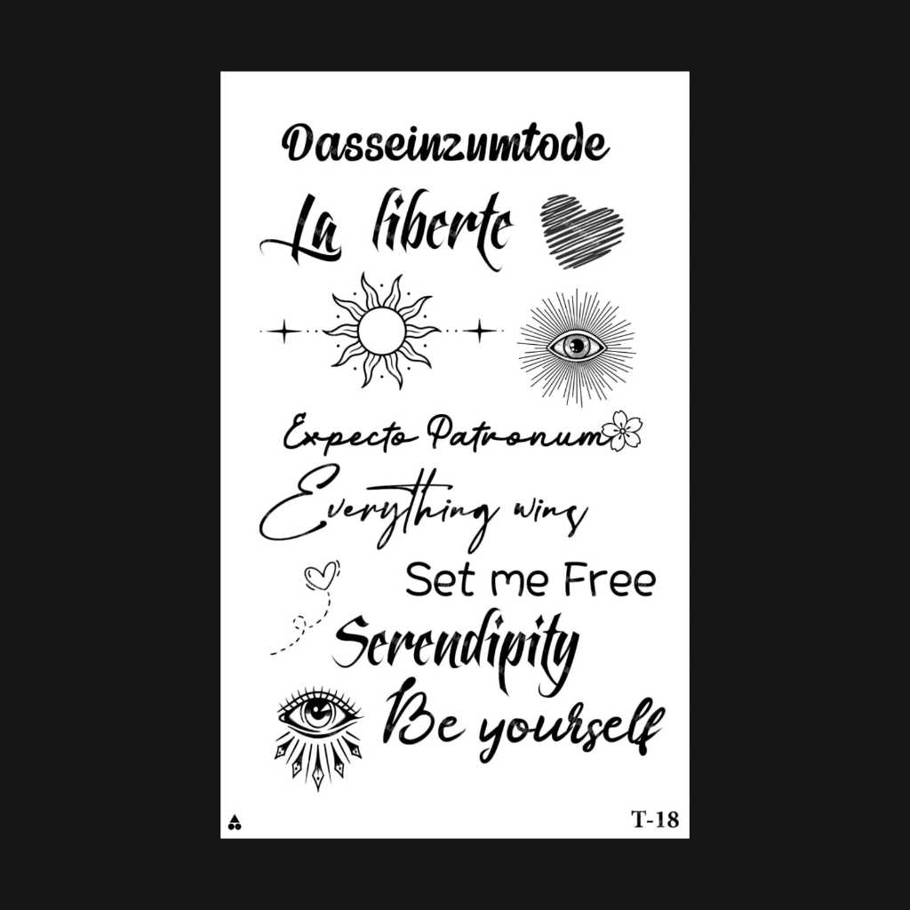 TM-Sticker tattoo temporary semi permanen Tulisan 18