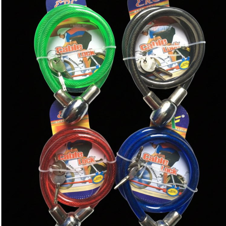 Kunci tali universal besi gembok pengaman sepeda helm motor dll