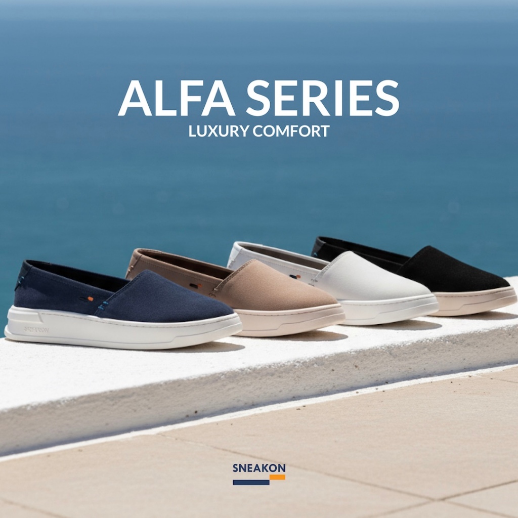Sepatu Slip On Casual Unisex Sneakon Alfa Series