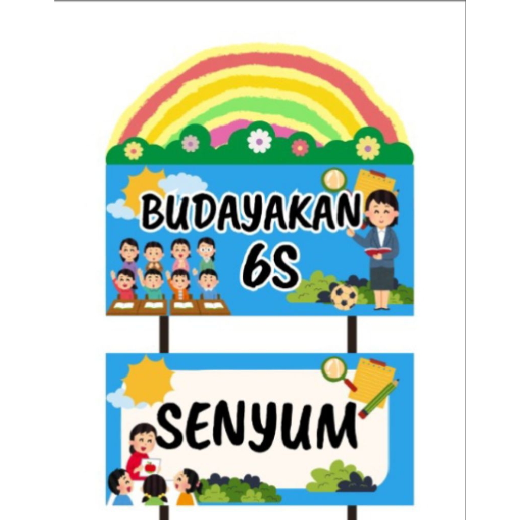 hiasan Dinding ruang kelas. Pancasila, Rukun Iman, Rukun Islam, 7 Kebiasaan, 6 S
