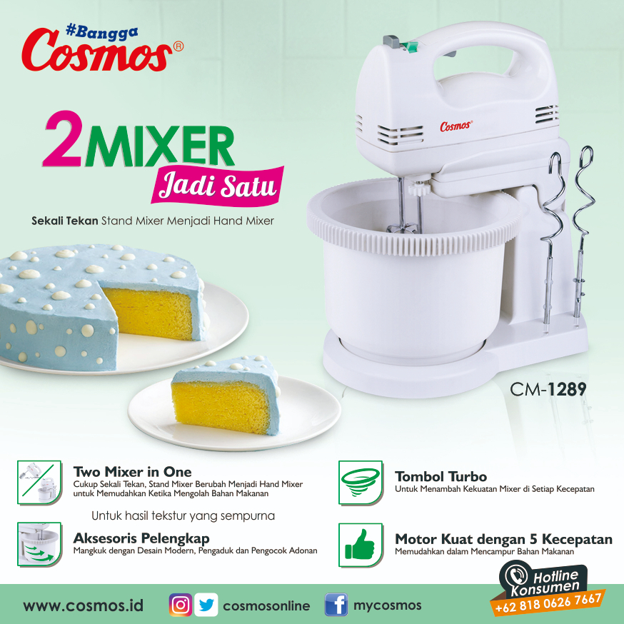 Stand Mixer Cosmos CM - 1289, Mixer Cosmos CM1289