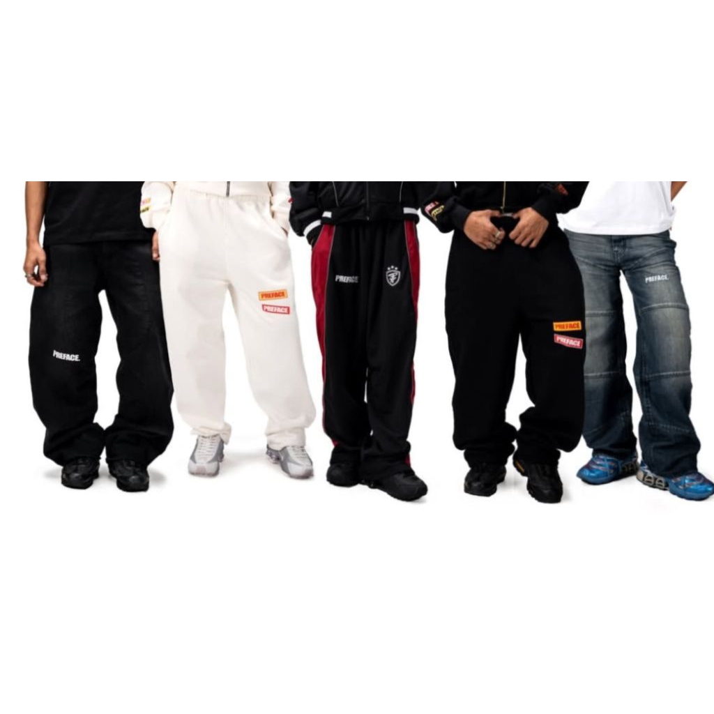 [ORIGINAL 100%] CELANA PREFACE SWEATPANTS // CELANA PREFACE X RRQ SWEATPANTS RRQ // PREFACE RRQ DENI
