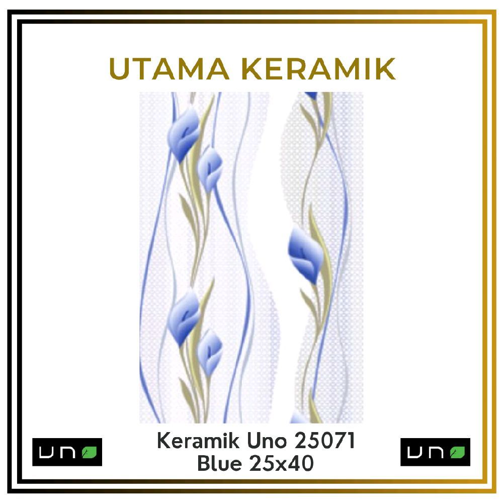 Keramik Uno 25x40 25071 Blue - Keramik Dinding Biru Motif Bunga