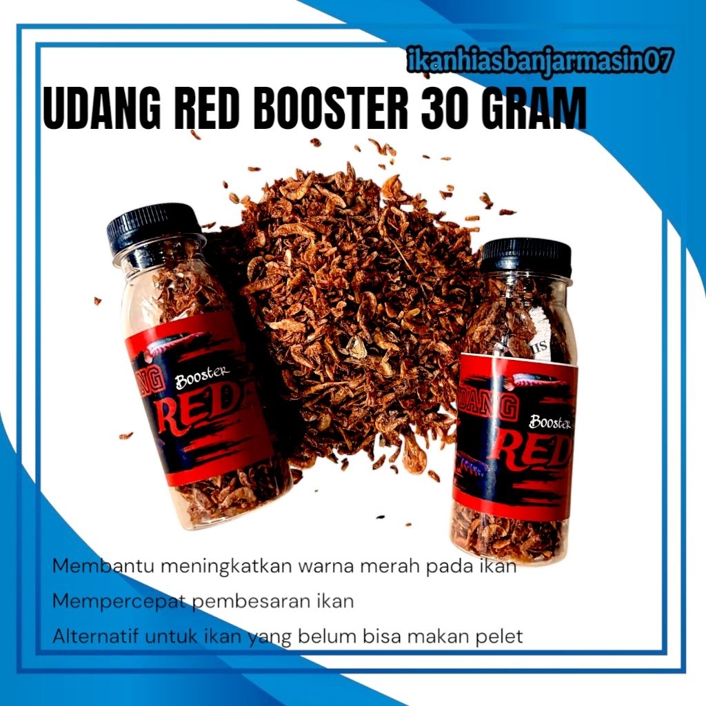 UDANG RED BOOSTER 30 GRAM PAKAN IKAN CHANNA PAKAM CHANNA MAKANAN CHANNA MERAH PAKAN CHANNA RED MARU 