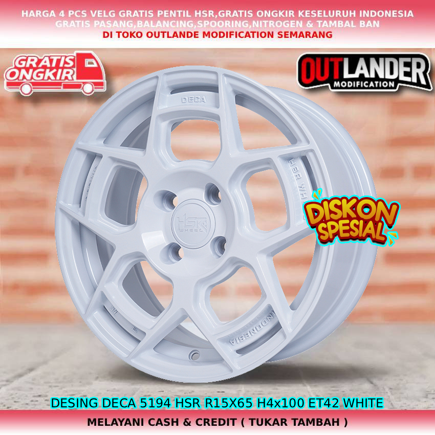 Velg racing untuk mobil Yaris| Rocky| Raize| Civic VTI| Shuma| dll velg hsr desing deca R15