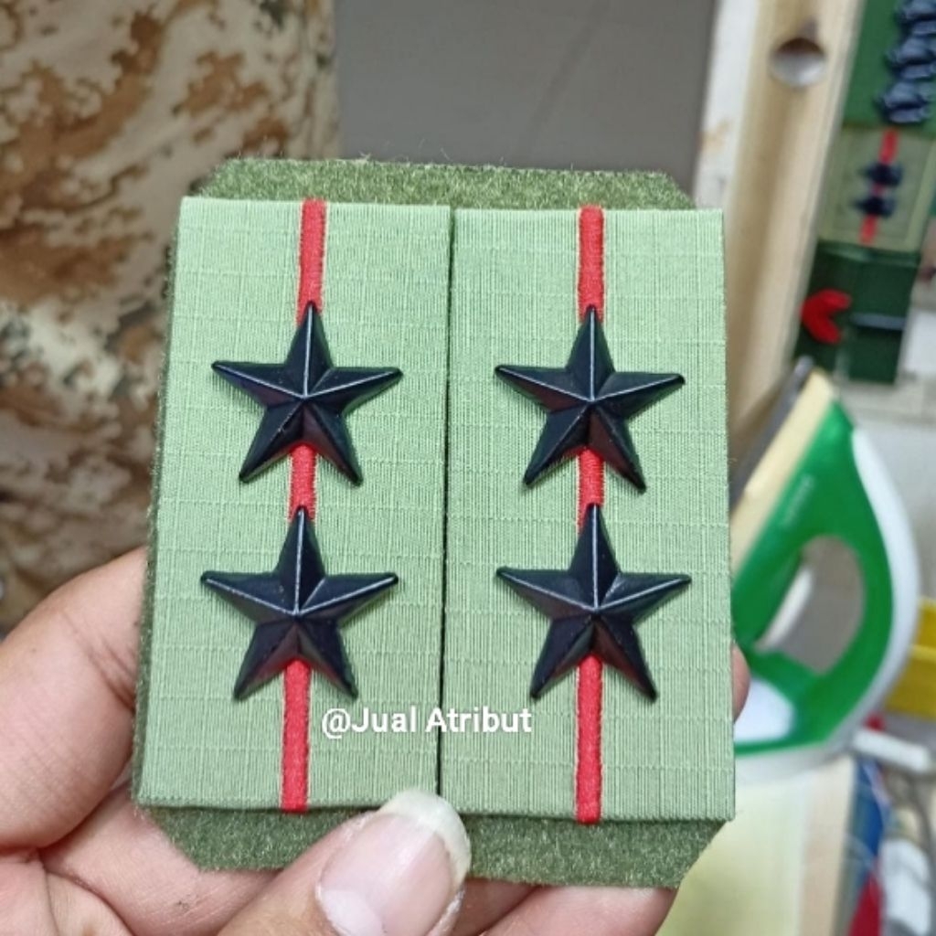 Pangkat baju PDL TNI AD AL AU Bintang 1 2 3 PATI Brigjen Mayjen Letjen bahan LOGAM