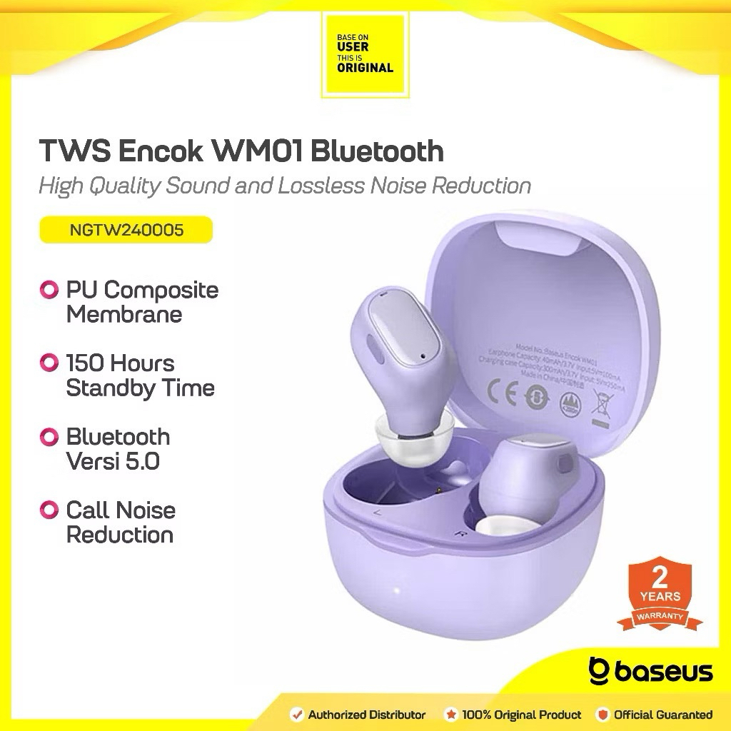 Baseus TWS Encok WM01 Ungu