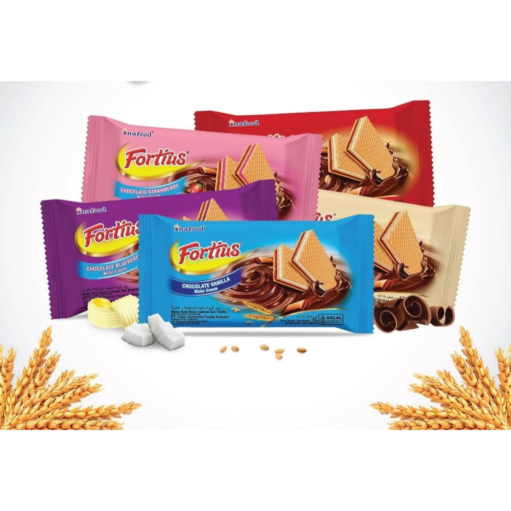 Biskuit Wafer INAFOOD FORTIUS 70 Gr Cokelat
