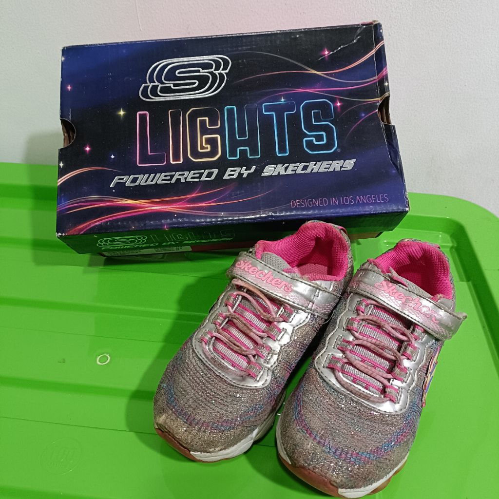 SEPATU ANAK SKECHERS S-LIGHT SERIES GIRLS SIZE 28 SECOND BEKAS, SEPATU ANAK CEWEK SECOND BEKAS PRELO